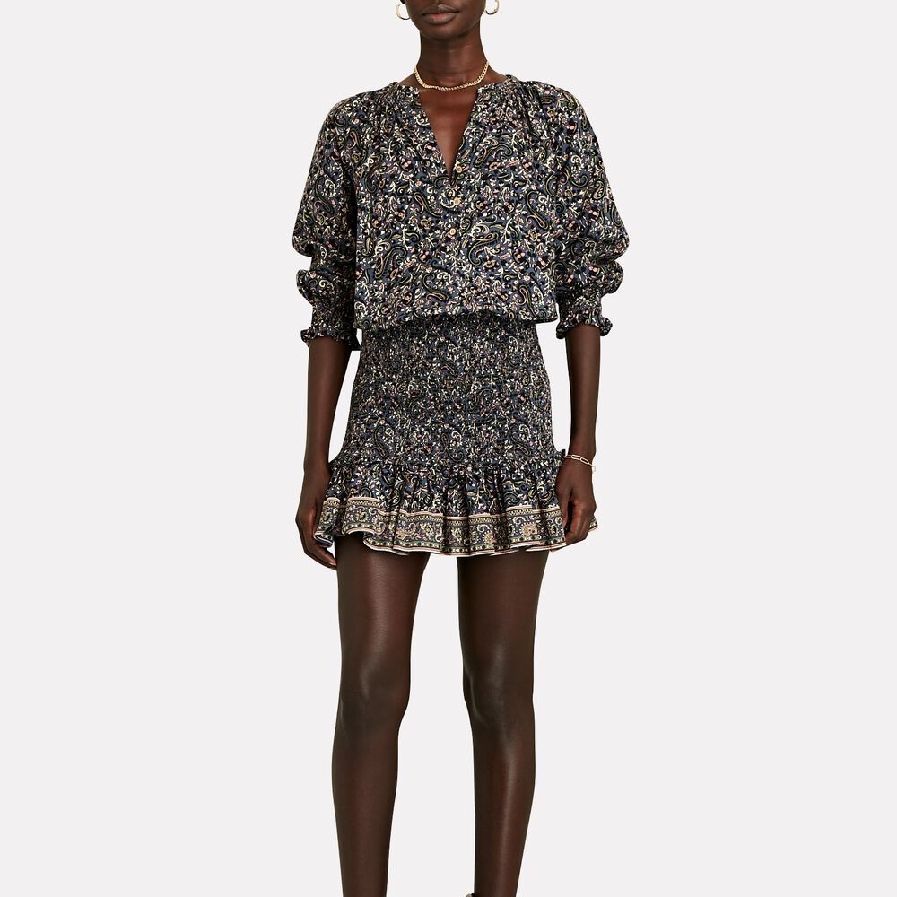 Veronica Beard Black and Blue Floral Dress